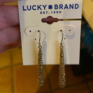 Sparkly Sophisticated Antiqued Gold-tone Lucky Brand Dangling Earrings